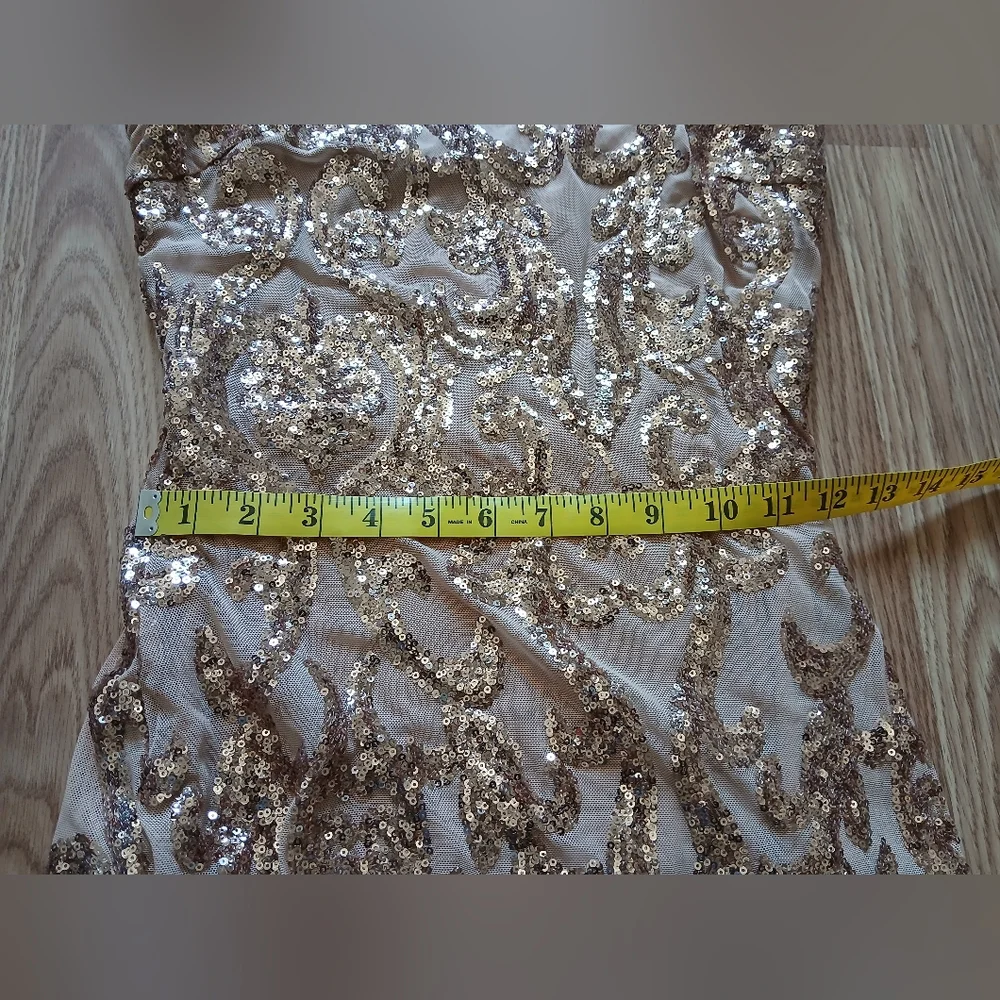 Lovely Day Women's Elegant Rose Gold Sequin Dress - Picture 8 of 9